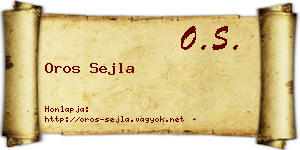 Oros Sejla névjegykártya